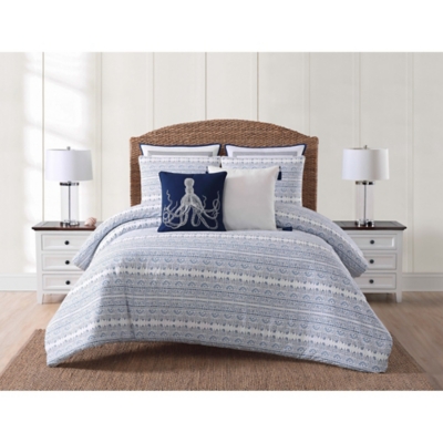 Q600000255 Coastal Twin XL Comforter Set, Blue/White sku Q600000255