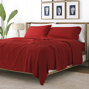 4 Piece Premium Ultra Soft California King Bed Sheet Set, Burgundy, large