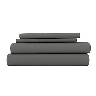 4 Piece Premium Ultra Soft California King Bed Sheet Set, Gray, rollover