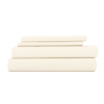 4 Piece Premium Ultra Soft California King Bed Sheet Set, Ivory, large