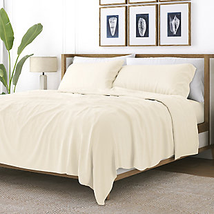 4 Piece Premium Ultra Soft California King Bed Sheet Set, Ivory, large