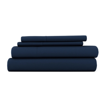 4 Piece Premium Ultra Soft California King Bed Sheet Set, Navy, large