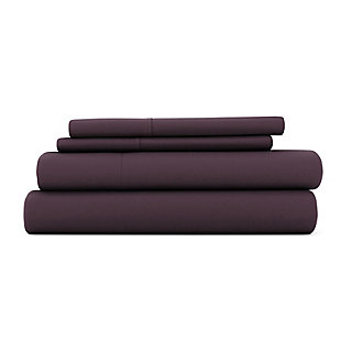 4 Piece Premium Ultra Soft California King Bed Sheet Set, Purple, rollover