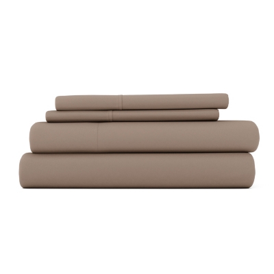 4 Piece Premium Ultra Soft California King Bed Sheet Set, Taupe, large