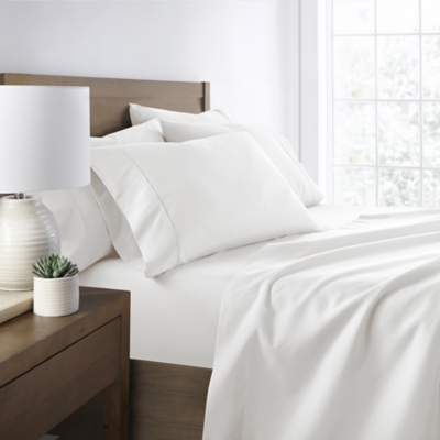 4 Piece Premium Ultra Soft California King Bed Sheet Set, White, large