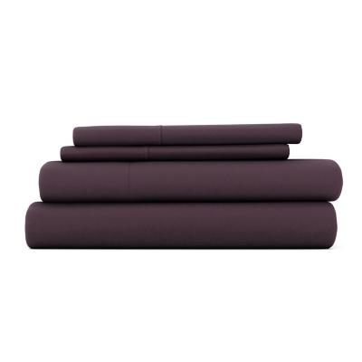 4 Piece Premium Ultra Soft Full Bed Sheet Set, Purple, rollover