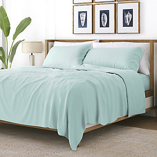 4 Piece Premium Ultra Soft King Bed Sheet Set, Aqua, large