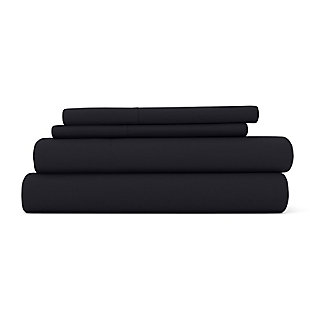 4 Piece Premium Ultra Soft King Bed Sheet Set, Black, rollover