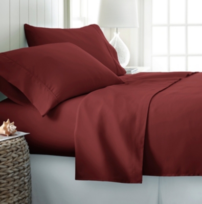 4 Piece Premium Ultra Soft King Bed Sheet Set, Burgundy, large