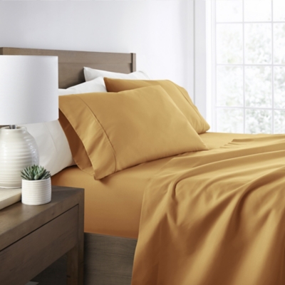 4 Piece Premium Ultra Soft King Bed Sheet Set, Gold, large