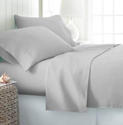 4 Piece Premium Ultra Soft King Bed Sheet Set, Light Gray, large