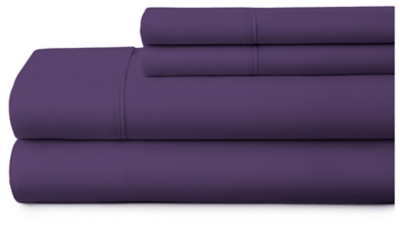 4 Piece Premium Ultra Soft King Bed Sheet Set, Purple, large
