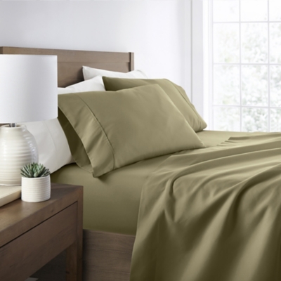 4 Piece Premium Ultra Soft Queen Bed Sheet Set, Sage, large