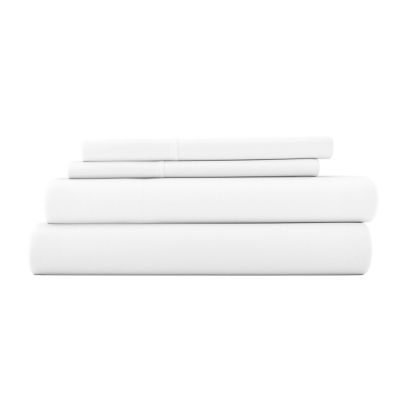 4 Piece Premium Ultra Soft Queen Bed Sheet Set, White, large
