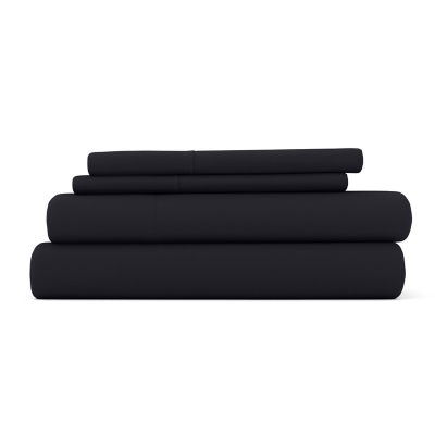 3 Piece Premium Ultra Soft Twin Sheet Set, Black, large