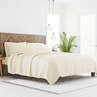 6 Piece Luxury Ultra Soft California King Bed Sheet Set, Ivory, large