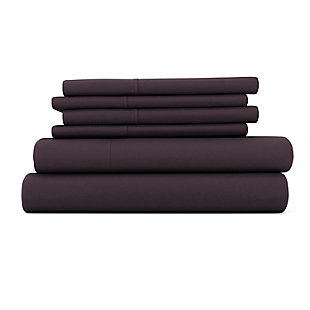 6 Piece Luxury Ultra Soft California King Bed Sheet Set, Purple, rollover