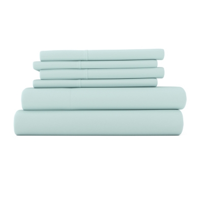 6 Piece Luxury Ultra Soft Full Bed Sheet Set, Aqua, large