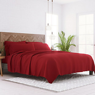 6 Piece Luxury Ultra Soft King Bed Sheet Set, Burgundy, large