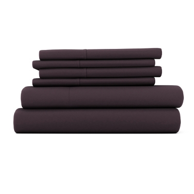 6 Piece Luxury Ultra Soft King Bed Sheet Set, Purple, rollover