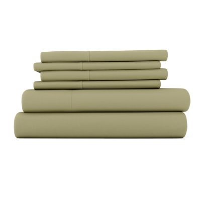 6 Piece Luxury Ultra Soft King Bed Sheet Set, Sage, large