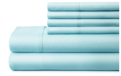 6 Piece Luxury Ultra Soft California King Bed Sheet Set, Aqua, large