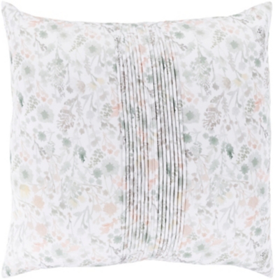 Watercolor Design Euro Sham, Ivory/Sea Foam/Peach, large