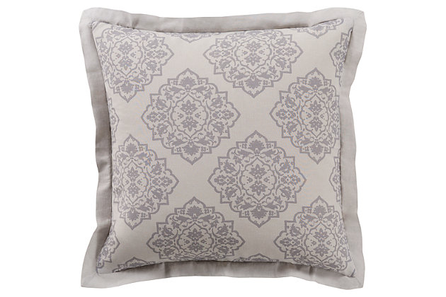 Taking a soft, subtle approach to high-style bedding, this Euro sham with pretty pattern and marvelously muted palette is the essence of serenity. Whether your aesthetic is traditional, modern or boho chic, what an easy-elegant look that complements so many settings.Pillow sold separately | Made of cotton/linen | Imported | Machine washable