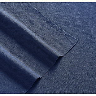 Linen Brooklyn Loom Queen Sheet Set, Navy Blue, rollover