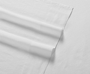 Linen Brooklyn Loom Queen Sheet Set, White, rollover
