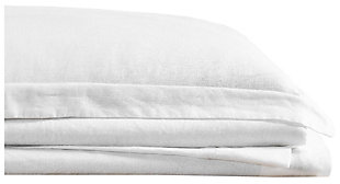Linen Brooklyn Loom Queen Sheet Set, White, large