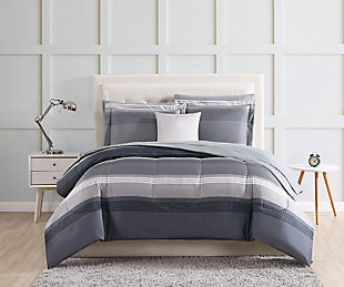 Style 212 Carlyle Grey twin Bed in a Bag, Grey, rollover