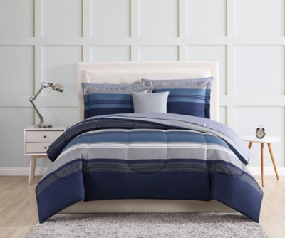 Style 212 Carlyle Blue Full Bed in a Bag, Blue, large