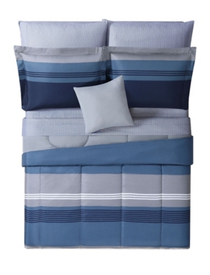 Style 212 Carlyle Blue Queen Bed in a Bag, , rollover
