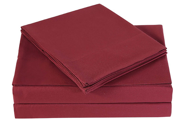 One of life’s great pleasures is getting into a bed covered in truly indulgent sheets. And with this 3-piece twin microfiber sheet set you get the added benefit of wrinkle-free care and years of use. Designed with 13" deep pockets to accommodate everything from firm to pillow top mattresses.Set includes fitted sheet, flat sheet and pillowcase | Made of brushed microfiber | 13" pocket fitted sheets | Hypoallergenic and antimicrobial for allergy sufferers and sensitive skin | Wrinkle resistant | Machine washable | Imported