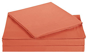Microfiber Truly Soft Twin Sheet Set, Orange, large