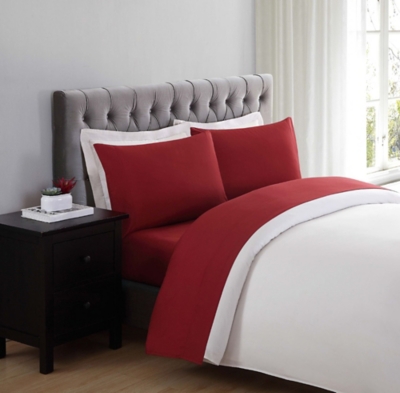 Microfiber Truly Soft Twin Sheet Set, Red, large