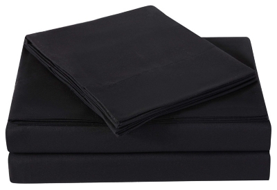 Microfiber Truly Soft Twin XL Sheet Set, Black, large