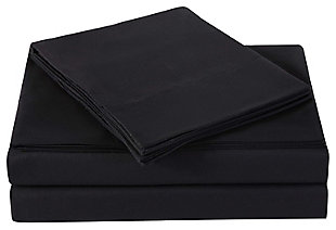 Microfiber Truly Soft Full Sheet Set, Black, rollover