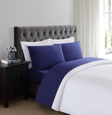 Q600000763 Truly Soft Everyday Queen Sheet Set, Navy sku Q600000763