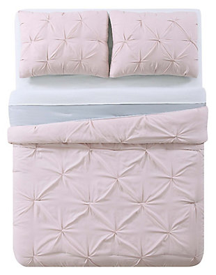 2 Piece Twin XL Comforter Set, Blush/Gray, large