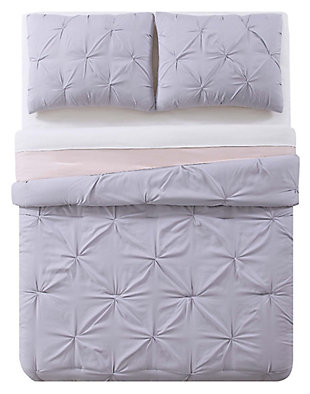 2 Piece Twin XL Comforter Set, Lavender/Blush, large