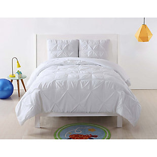 2 Piece Twin XL Comforter Set, White, rollover