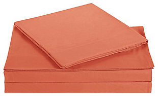 3 Piece Twin Sheet Set, Orange, large