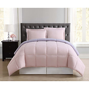 2 Piece Twin XL Comforter Set, Lavender/Blush, rollover