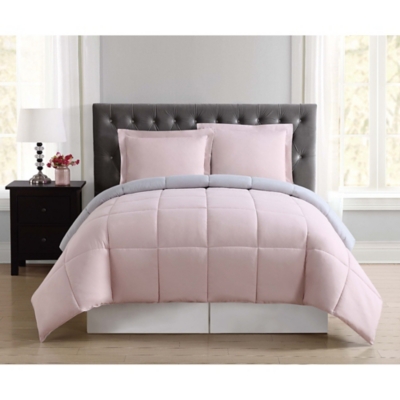 2 Piece Twin XL Comforter Set, Blush/Gray, rollover