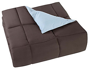 2 Piece Twin XL Comforter Set, Chocolate/Blue, large