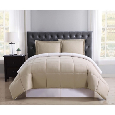 2 Piece Twin XL Comforter Set, Khaki/Ivory, large