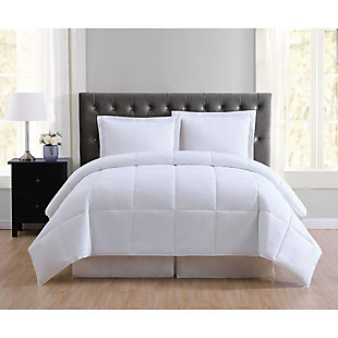 2 Piece Twin XL Comforter Set, White, rollover