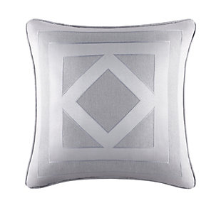 Polish your home with the shining geometry of this decorative pillow. The modern design combines with a classic color to create simple elegance for your room. Toss it anywhere to create a designer look, this sterling accent takes your decor from rags to riches in an instant.Made of 100% polyester | 20" square | Soft polyfill | Spot clean | Imported